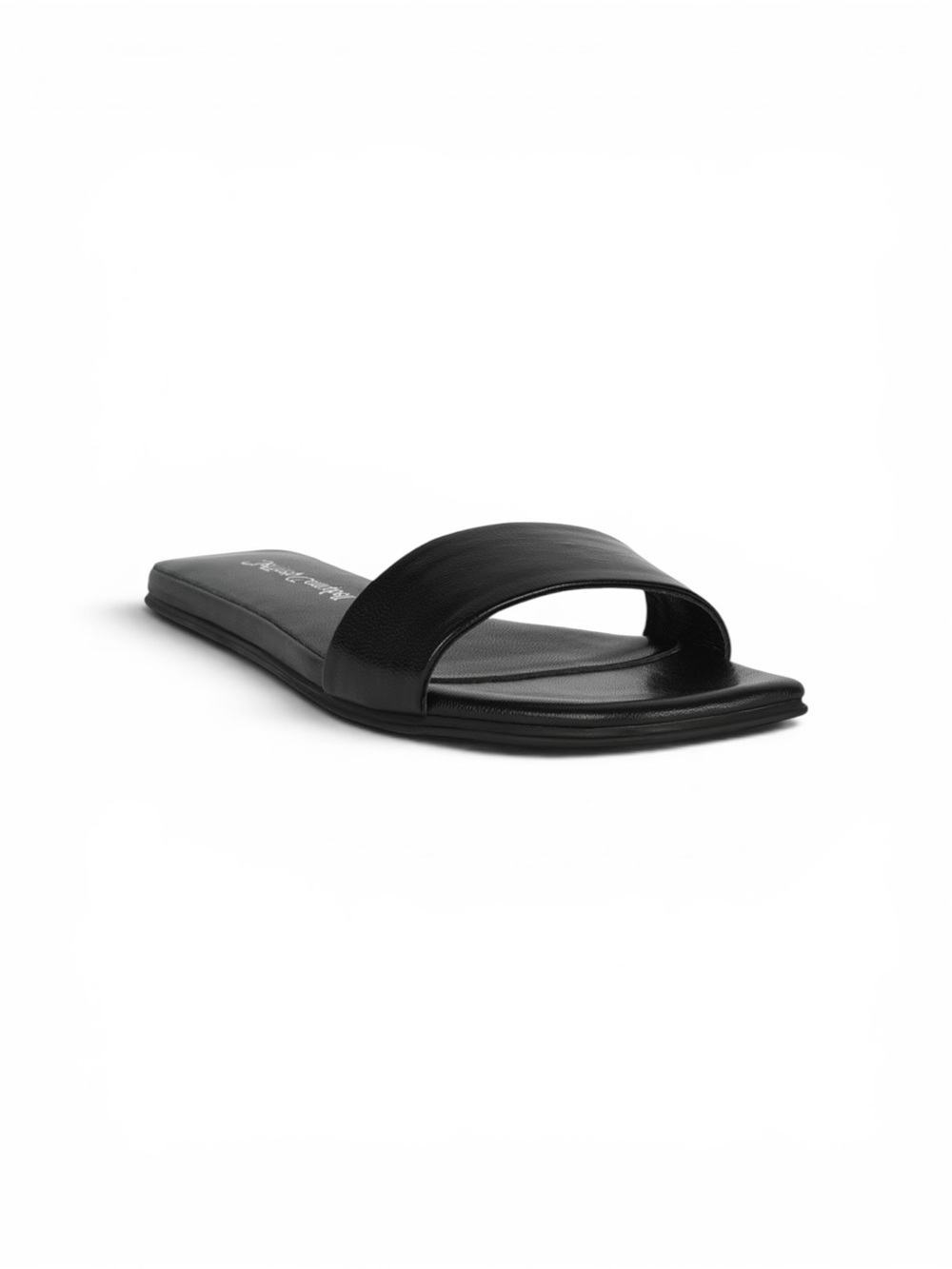NWOT Jeffrey Campbell Black Leather Slide Sandals